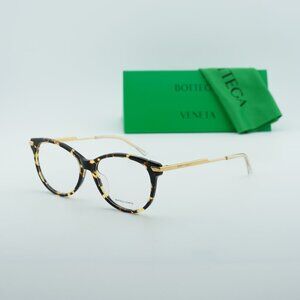 Bottega Veneta BV1039O 002 Oval Eyeglasses – Havana/Gold 53mm